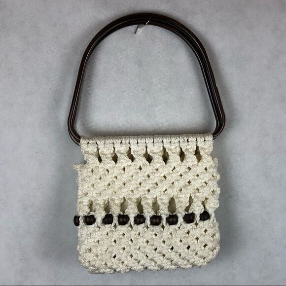 Homemade Macramé Beaded Purse - Picture 2 of 6